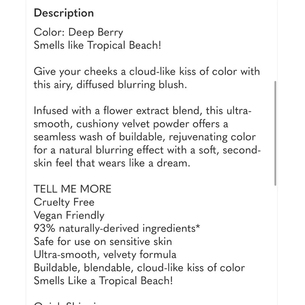 NIB Too Faced Cloud Crush Blush - Berry Dream